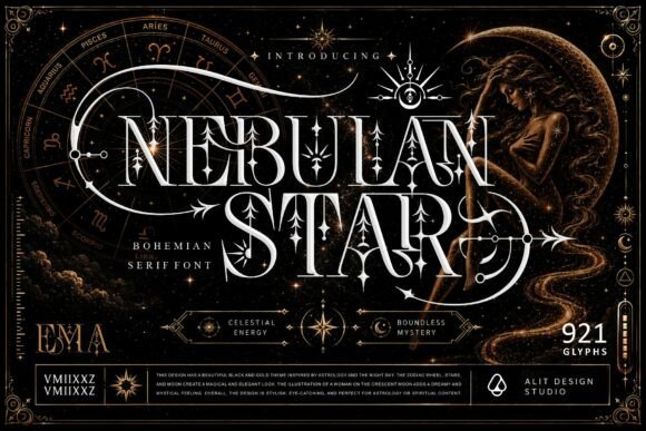 Nebulan Star Typeface Font: Cosmic Designs